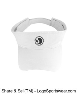 Embroidered Port Authority Fashion Visor - Circle Welcome to How Logo, White Design Zoom