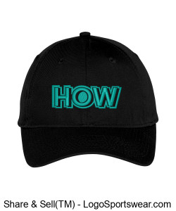 Embroidered Port Authority Adult Six-Panel Unstructured Twill Cap - How Filled Logo, Teal Design Zoom