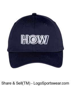 Embroidered Port Authority Adult Six-Panel Unstructured Twill Cap - How Filled Logo, Navy Design Zoom